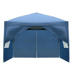 Karl Home 124397668039 10 Ft. X Blue Straight Leg Party Tent With 2 Walls And Windows