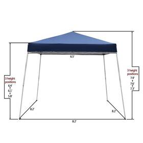 Karl Home 935272495059 Pop-up Canopy 8ft X Steel Slant Leg Water Resistant Square Blue