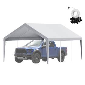 Ckpb13x20fth5kuz0v0332 Kffkff 13 X 20 Feet Carport Canopy Car Parking Tent Cover Gray