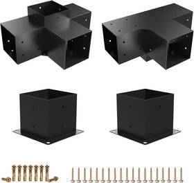 Kinchoix 723884524409 2 Pack 2p 4-way Bracket 1p Base 2pc And Post 4x4ftft
