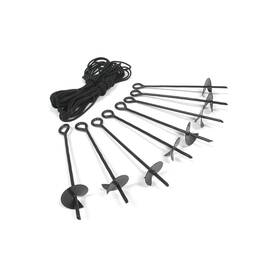 A6200 King Canopy 6-piece Anchor Kit 15-inch Auger Style With Rope Black