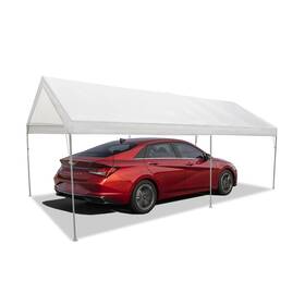 Vk61020pc King Canopy Value 10ft X 20ft Carport 6-leg 1 1/4-inch Steel Frame White
