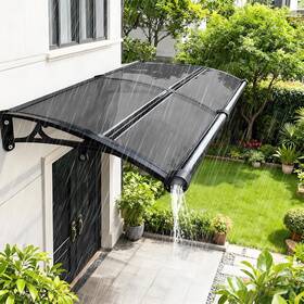 Fba1 Kizyrq Door Awning Exterior Polycarbonate Aluminum Frame Window Drainage 32x40