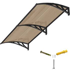 Kizyrq Wsc-888 Door Awning For 24x48in/60x120cm Black Bracket/brown Board