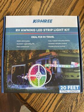 Kohree 445041651645 Kihrer Rv Awning Lights Kit 20ft Rgb Waterproof 12v Camper Strip Light