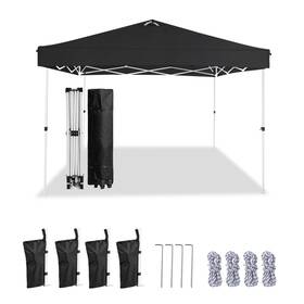 Kripowa 739768841524 10x10 Pop Up Canopy Event Tent One-person Setup Waterproof And Uv-blocking