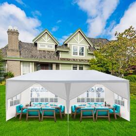 Ktaxon 092733224778 10ftx20ft Canopy Tent With 6 Adjustable Sidewalls Waterproof Pe Fabric Iron