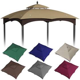 Kweetle S326125 Canopy Replacement Top 10x12ft Two Tiered Waterproof 8 Drainage Holes