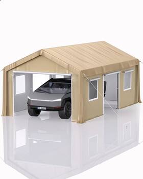 Kybolt 198723990361 10 X 20 Ft Heavy-duty Carport Portable Garage 180g Pe Waterproof Canopy And
