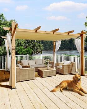 308buc3pc61lreqt2tjjqqbmbj Kybolt 10x13 Ft Outdoor Pergola With Retractable Canopy Aluminum Gazebo Imitation Wo