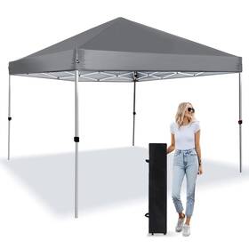 Ls-131-zj-8x8-grey Lanmountain Pop Up Canopy 8x8 Ft Portable Sun Instant Shelter With Backpack Bag Waterproof A