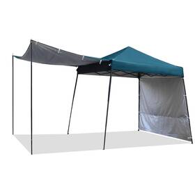 Ls-137-blue Lanmountain 10ftx10ft Canopy Tent 8ftx8ft Top Instant Pop Up With 2 Sidewalls 4 Support R