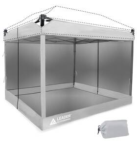Leader Accessories 841432119324 Mesh Screen Zippered Wall Panels For 10ft X Canopy Tent Walls Only Frame