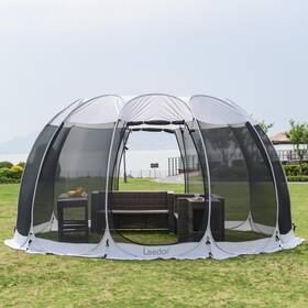 9020-g10 Leedor Pop Up Screen House 12-15 Person Outdoor 15x15x8.5ft 10panel Gray