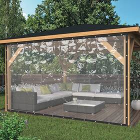 Lemoeyes 764331287539 8 X 20ft Outdoor Clear Waterproof Awning Commercial Grade Vinyl Tarp Roll Up