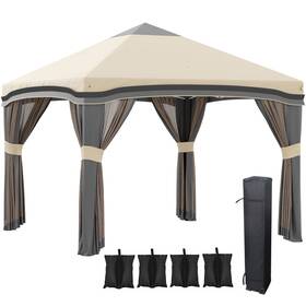 Lgvariety 196393057872 10x10 Foldable Pop Up Canopy Tent With Adjustable Height And Netting