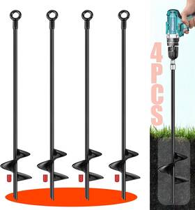 Lifebed 445003772791 18 Inch Ground Anchors Srew In Heavy Duty Earth Shed Anchor Kit Trampoline Sta
