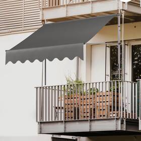 Hochig23090001042170 Liferun Manual Retractable Awning 78 Inch X 118 No Drilling Outdoor Patio A
