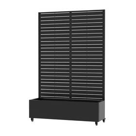 Lirago 445021659692 71 Inch H X 47 W Black Outdoor Galvanized Steel Free Standing Privacy Screen