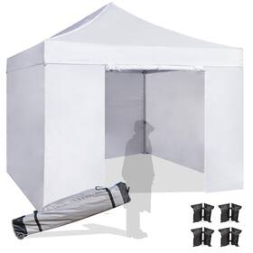 3-wb-bai Liujiayi Easy 10x10 Pop Up Canopy Tent With 4 Sidewalls Heavy Duty Commercial Use Pe