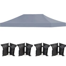 6-db-hui Liujiayi 10x20 Pop Up Canopy Replacement Top Heavy Duty 500d Uv Waterproof Cover Gray