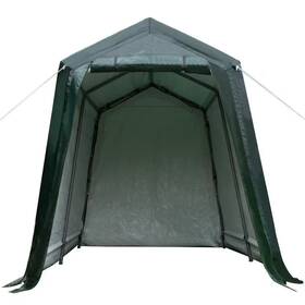 Liviza 313057372304 7 Ft. W X 12 D Green Steel Outdoor Carport With Sidewalls