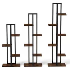 Liviza 313102241289 46 Inch H X 16 W 8 D Indoor/outdoor Black And Brown Metal Steel Woo