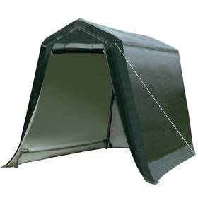 Liviza 711182019178 6 Ft. W X 8 D Green Steel Outdoor Carport With Sidewalls