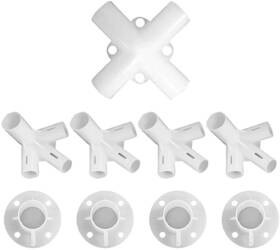 Lobergel 746555904447 9pcs White Tent Spare Parts Canopy Fitting For 10ftx10ft Outdoor