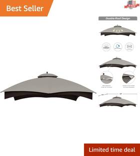 Lowes 840109927590 2023 Upgrade Gray Replacement Canopy For Allen Roth Gazebo - Fast Fit