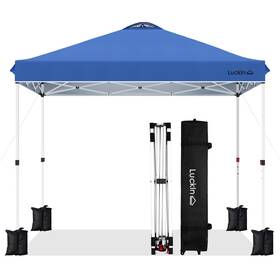 Luckin 741365720379 10 Pop Up Canopy Tent Patented One Push Instant With Wheeled Carry