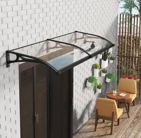 Lululun 753109960545 Window Door Awning Canopy Upf 51 Aluminum Bracket Polycarbonate Board.front