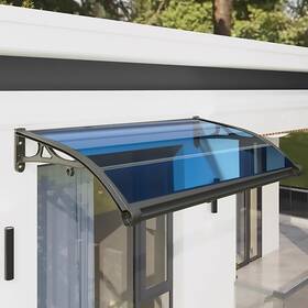 Lululun 753109994229 Window Door Awning Canopy Upf 51 Aluminum Bracket Polycarbonate Board.front