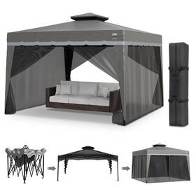 Luxlife Exteriors 198715471403 Outdoor Gazebo For Backyard - 11x11 Heavy Duty Pop Up Gazeb