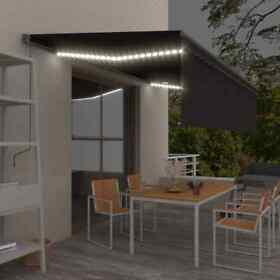 3069259 Manual Retractable Awning With Blind 118.1inchx98.4inch Anthracite
