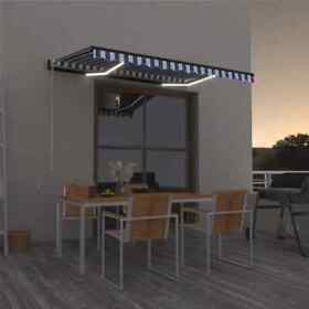 3069702 Manual Retractable Awning With Led 118.1inchx98.4inch Cream