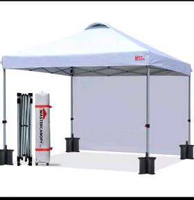 Mastercanopy 619548560923 S Durable Pop-up Canopy Tent With 1 Sidewall 6.6ftx6.6ft Whi G