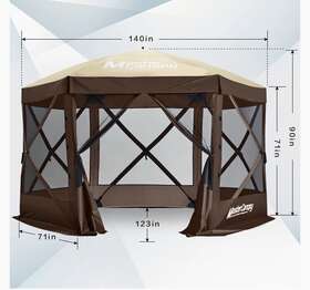 B0887vjg16 Mastercanopy 12x12 Portable Screen House Room Pop Up Gazebo Tent With Carry Bag