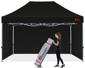 Mc015 Mastercanopy Heavy Duty Pop-up Canopy Tent With Sidewalls 10x15 Black