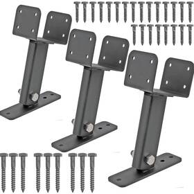 Mayset 445023089060 3pack Heavy Duty Adjustable 3.6 Inch Pergola Roof Riser Beam Brackets Hardware Kit