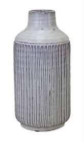 82107 Melrose International Cream Brown Vase 6inch.d X 12.25inch.h Terra Cotta