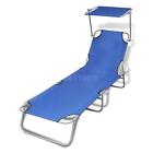 Mke8498417940862yz Outdoor Foldable Sunbed With Canopy Blue