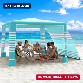 Moko 840401487990 Beach Cabana 8ft Large Canopy With Side Wall Upf 50 Protection E