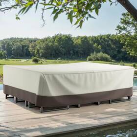 Moosprr 726084331099 110 Inch W X 84 D 28 H Extra Large Beige And Brown Outdoor Patio Sofa O