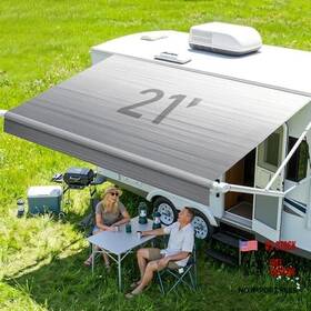 Mosened 1019-21 Rv Awning Fabric Replacement 21ft 20ft2 Inch Heavy Duty 18.5oz Vinyl