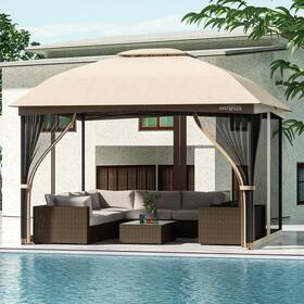 Mwsg1012-k Mowox Power Gazebo 10ft X 12ft With Mosquito Netting European-style Ventilation Double Roo