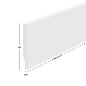 Hdbb-wpbx5-8 Mtrim Baseboard-prepainted Waterproof 5-1/4 Inch H X 9/16 W 8 Ft. L Eps