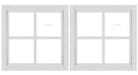 Musselton 734950654722 2 Pack Shed Window 12 Inch W X H White Flush Mount X12