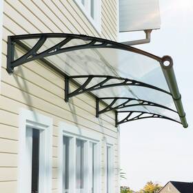 Nebaika Ms02-40120-bt-fba 40x120 Polycarbonate Door Awning Weatherproof With Drainage