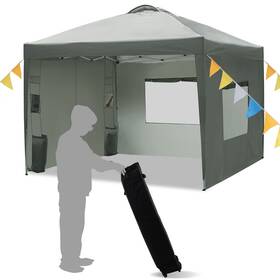 Neocozy 652401052722 10x10 Pop Up Canopy With 3 Sidewalls Patented One Push Easy Tent W